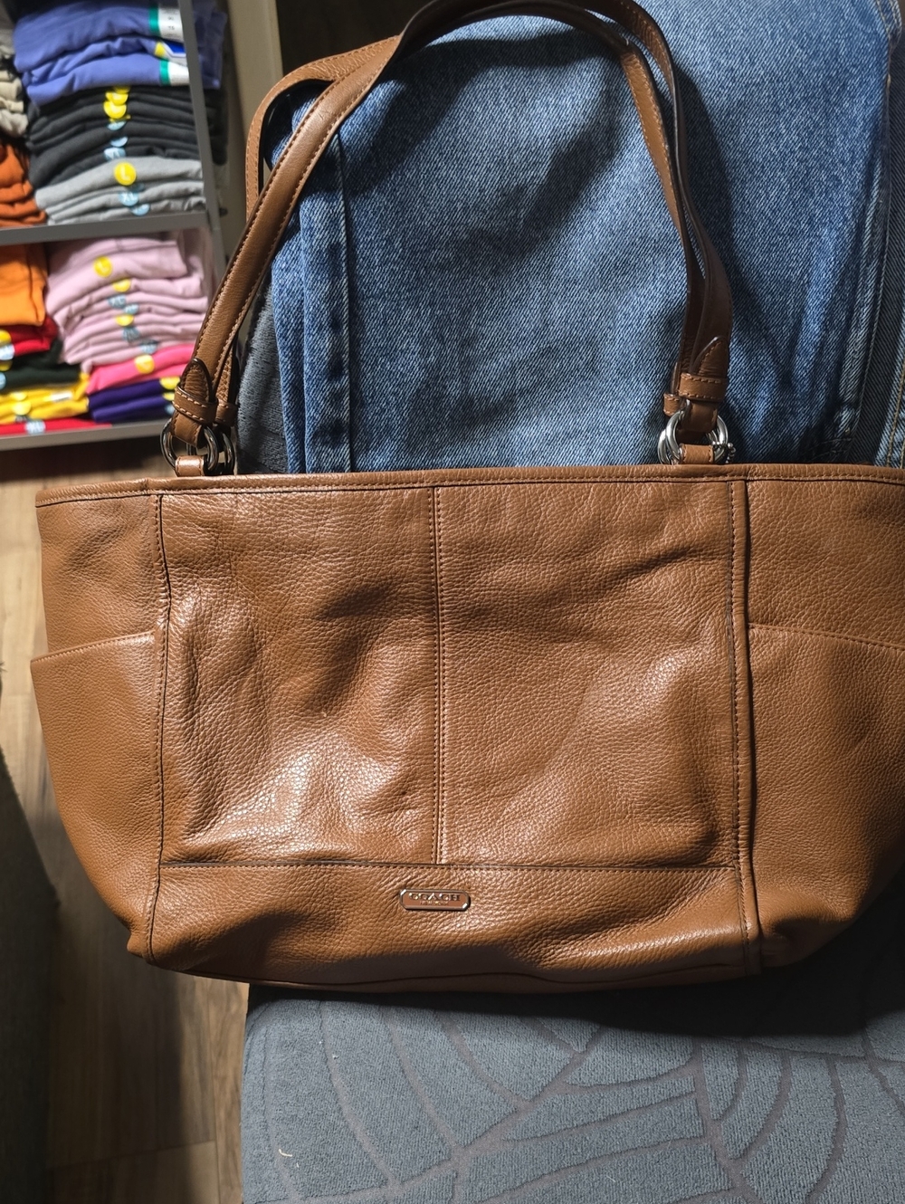 Coach Leather Tote in Cognac Brown EUC